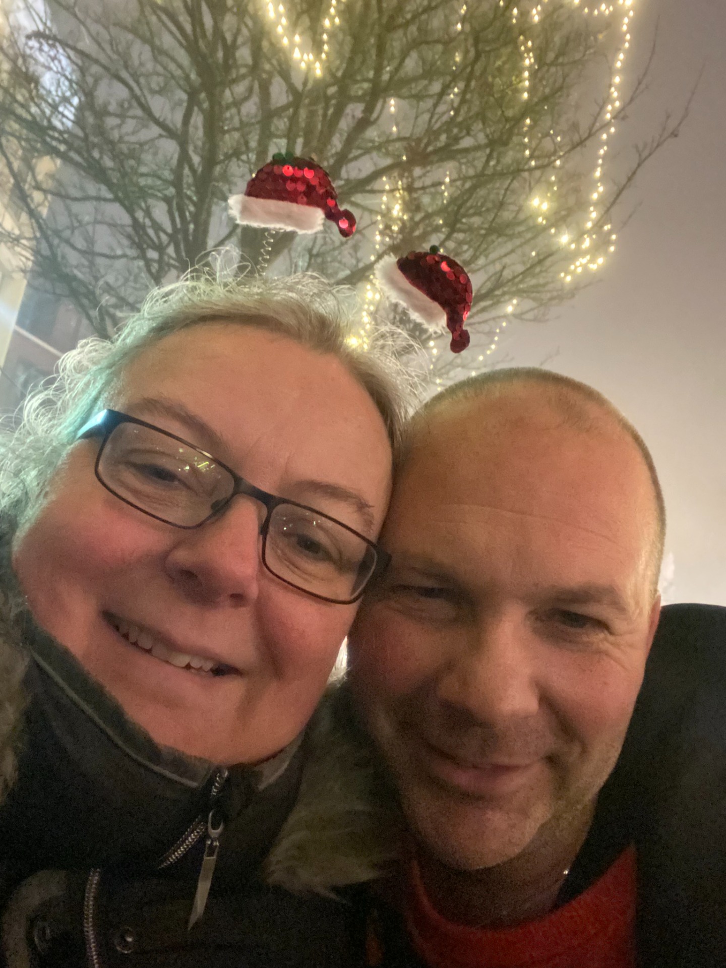 Robert en ik op de kerstmarkt